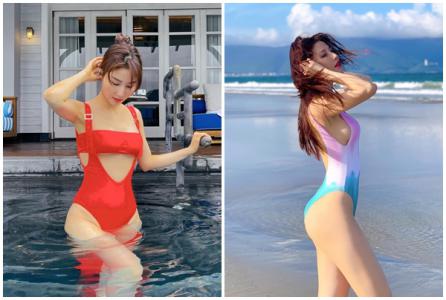 Diễn viên Diễm My 9X thường xuyên khoe dáng với bikini màu nổi bật