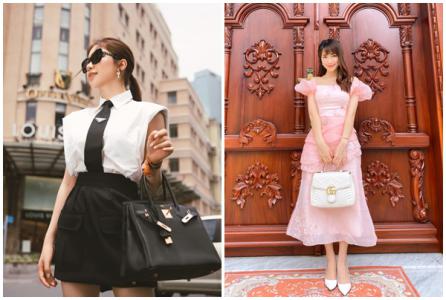 Hòa Minzy phối đồ với loạt túi hàng hiệu