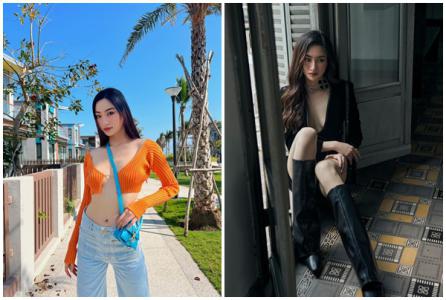 Lương Thùy Linh diện mốt không nội y