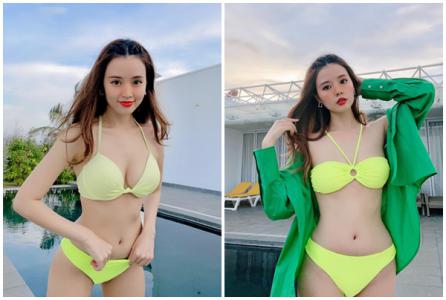 Midu khoe vóc dáng gợi cảm qua thiết kế bikini màu sắc nổi bật