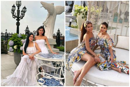 Tiên Nguyễn và mẹ diện đồ đôi đồng điệu