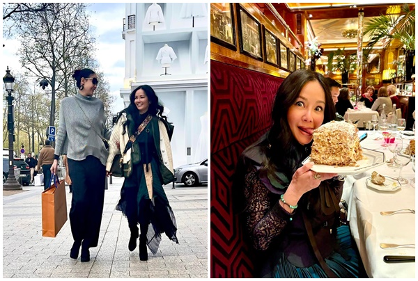 Hà Kiều Anh cùng chồng sang Paris du lịch và hội ngộ Hồng Nhung