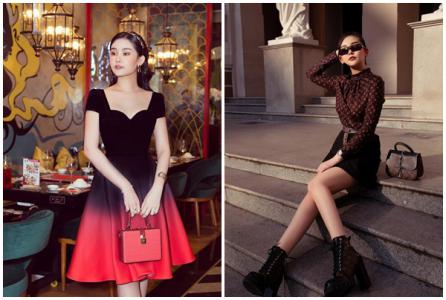 Lê Âu Ngân Anh phối trang phục với túi xách hàng hiệu