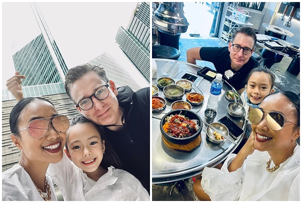 Gia đình Đoan Trang nghỉ lễ tại Singapore