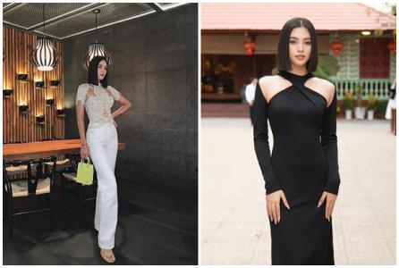 Tiểu Vy khoe hình thể cân đối với váy cắt khoét