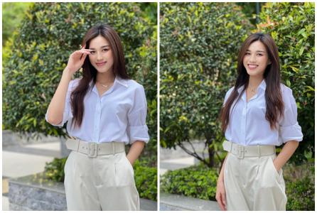 Đỗ Thị Hà giản dị với thời trang năm cuối sinh viên