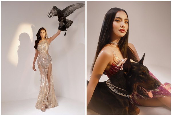 Bùi Linh Chi chụp ảnh cùng động vật