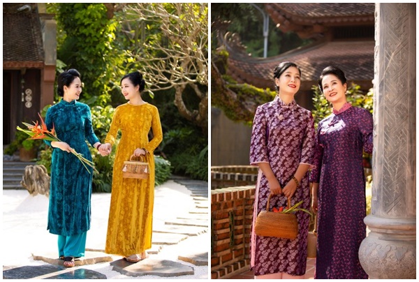 NSND Lan Hương, NSƯT Chiều Xuân đẹp nền nã khi vãn cảnh chùa