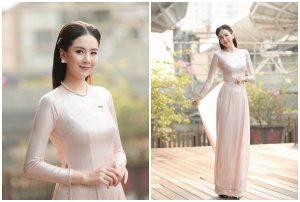 Mai Ngọc dịu dàng trong tà áo dài