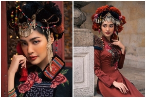 Nông Thúy Hằng vừa khoe nhan sắc rực rỡ trong bộ ảnh chào đón năm mới