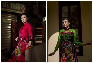 Á hậu Biển đảo Việt Nam Hoàng Thùy Anh nền nã và dịu dàng khi diện áo dài