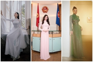 Các người đẹp Việt rạng rỡ trong tà áo dài