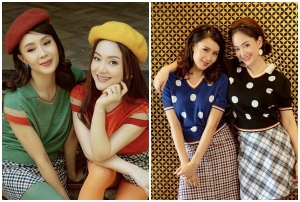 Hồng Diễm và Lan Phươnghối đồ theo phong cách color block