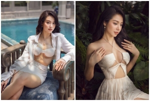 Thanh Thủy diện mốt không nội y cùng bra top