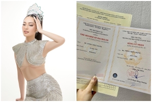 Hoa hậu Nông Thúy Hằng khoe bằng tốt nghiệp đại học
