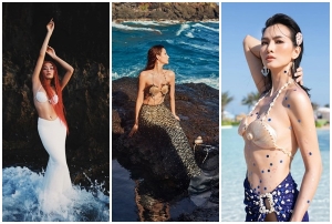 Người mẫu Hoàng Thùy, Á hậu Thảo Nhi Lê, diễn viên Anh Thư hoá thân thành 'nàng tiên cá'