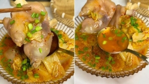 Thực đơn hàng ngày: Chân giò hầm kim chi