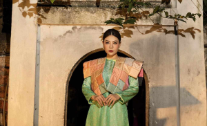 Thanh Hương nền nã trong tà áo dài của NTK Trịnh Bích Thuỷ