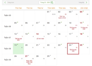 Rằm tháng Giêng năm Giáp Thìn vào ngày nào?