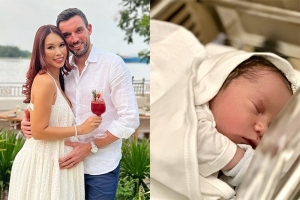 Siêu mẫu Hà Anh và ông xã Olly vui mừng đón con thứ hai - bé trai Luca