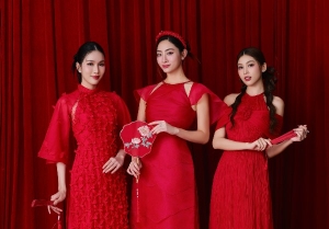 Mỹ nhân Việt nữ tính trong áo dài Tết Ất Tỵ 2025