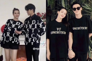 Quỳnh Lương và Tiến Phát thường mặc trang phục cùng màu sắc, họa tiết