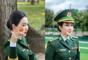 Trung úy Nguyễn Thị Thủy được khán giả khen 