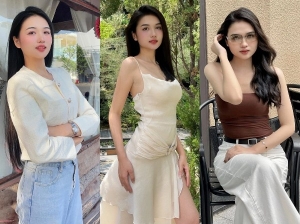 Á hậu Thu Ngân có gương mặt hài hòa, nụ cười răng khểnh tạo thiện cảm