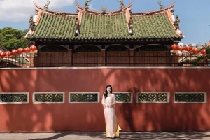 Hoa hậu Đặng Thu Thảo diện áo dài trang nhã dịp Tết