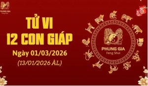 Ngày 1/3/2026: Tử vi 12 con giáp Mão, Ngọ, Dần, Tuất phúc tinh chiếu mệnh